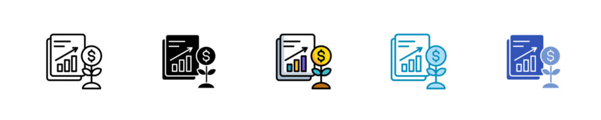 Investment Portfolio  Icon Set Multiple Style Collection