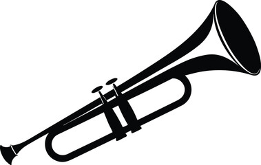 Trombone silhouette, brass instrument icon vector © Silhouette Lab