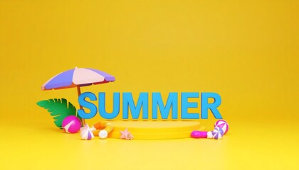 3D summer display with podium