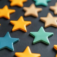 Obraz premium Colorful star pattern on dark background