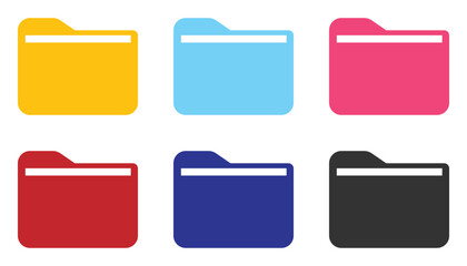 Fototapeta premium Folder Icon Set with Documents – Office Archive and File Management Vector Collection