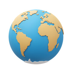 Naklejka premium Stylized Earth Globe, isolated on transparent background