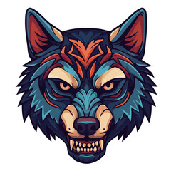 Obraz premium Vector illustration of wolf mask flat style on white background, costume accessory
