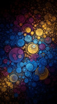 Abstract Spherical Harmony: A captivating interplay of circles in vivid colours