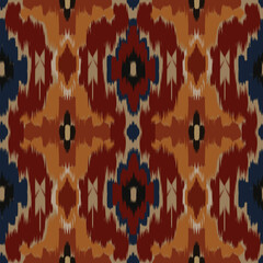 Ikat boho ethnic abstract ikat art.Aztec geometric art ornament print,folk embroidery, and Mexican style.Seamless pattern in tribalDesign for carpet, wallpaper, clothing, wrapping, fabric, cover.