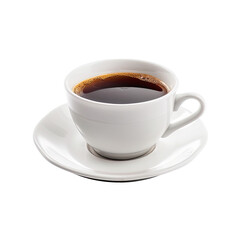 White ceramic coffee cup filled with dark brown coffee