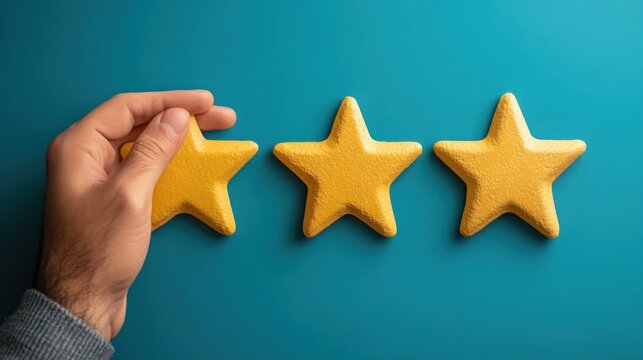 Hand placing a star rating