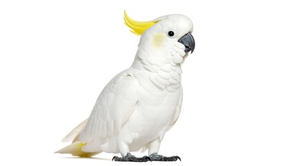 A white cockatoo against a white background