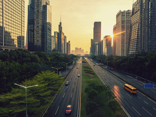Fototapeta premium Aerial view of landscape in shenzhen city, China