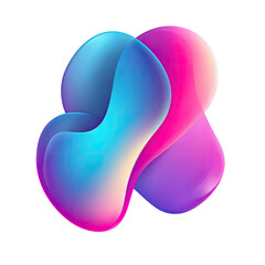 Fototapeta premium Abstract, vibrant, and fluid shapes in a dynamic design, merging two colors