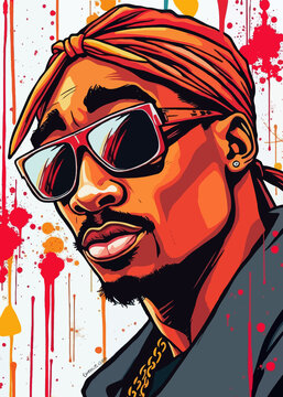 abstract background with a man 2pac