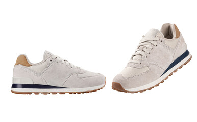 Pair of sneaker shoes isolated on white background.