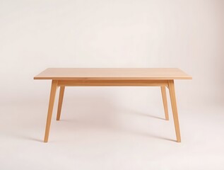 Wooden table isolated on white background, minimalist studio shot
