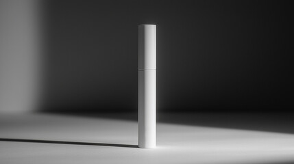 Standing upright against pure white background, sleek nasal inhaler embodies modern design, highlighting its user friendly features and texture even lighting