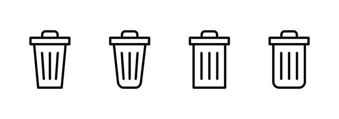 Trash icon logo design. trash can icon. delete sign and symbol.