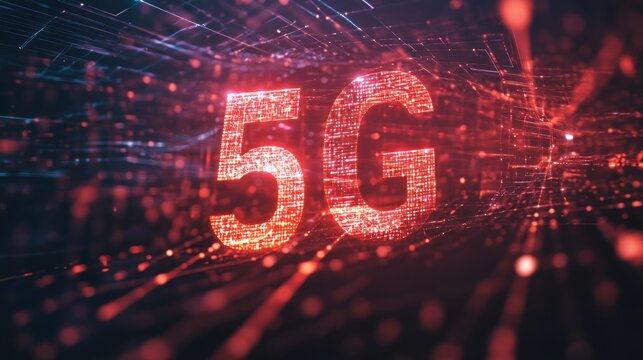 Abstract 5G network digital art