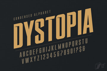 Original alphabet design, bold and condensed characters set.