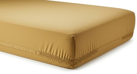 Mustard-colored fitted sheet