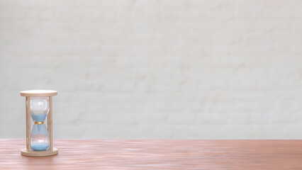 The Sand clock for Time concept 3d Rendering.