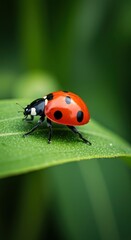 Fototapeta premium Ladybug on a leaf