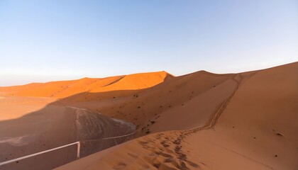 Golden Dunes And Desert Path sand orange