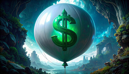 Puzzle Pieces Forming a Dollar Sign. Economy Concept. Generated Image