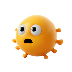 Obraz premium Round, yellow, surprised, virus-like emoji