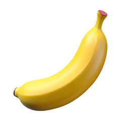A single ripe yellow banana isolated on a stark black background