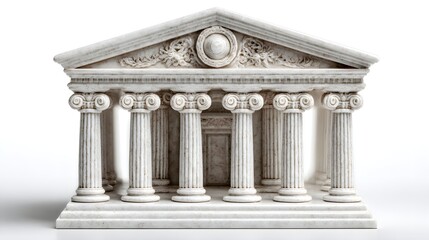 Obraz premium Detailed model of an ancient temple facade.