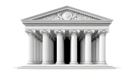 Obraz premium Classic portico structure with columns and detailed ornamentation.