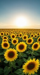 Sunflowers field at sunset (1)