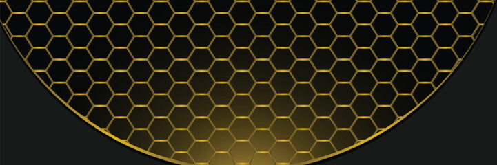 Obraz premium Gold metallic background with carbon fiber mesh.