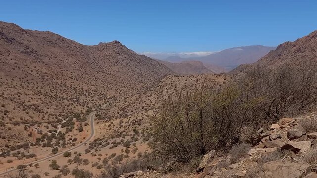 A view from the heights of the Amazigh Tafraout Mountains, southern Morocco