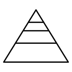 Simplified pyramid hierarchy diagram for business organizational structure and data visualization