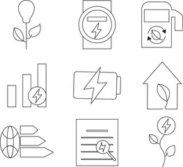 Set Of vector Icon Energy & Ecology