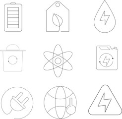 Set Of vector Icon Energy & Ecology