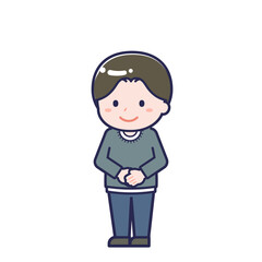 私服の大人／ななめ／男性 01