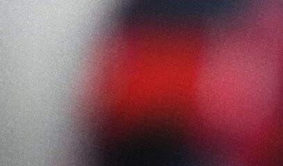 Red white abstract blurred gradient shape black grainy background, noise texture banner backdrop...