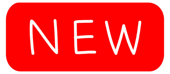 赤い背景のNEWの文字