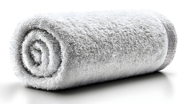 Rolled up white terrycloth towel.
