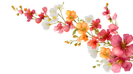 Naklejka premium Floral Corner divider with mini flower isolated on white background 