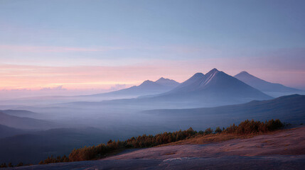 Naklejka premium capture majestic volcanic caldera in guatemala at sunrise viewed from above revealing breathtaking beauty of