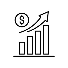 Vector line icon related to cash flow. Perfect Line. Editable Stroke.