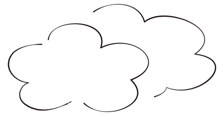 手描き風の雲形のフレームのイラスト