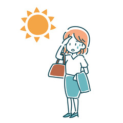 暑い日のスーツの女性のベクターイラスト