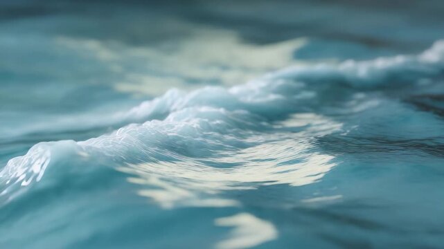 Captivating close-up of gentle waves forming on the water's surface, showcasing the serenity and movement of water while evoking a sense of calmness and relaxation in nature.