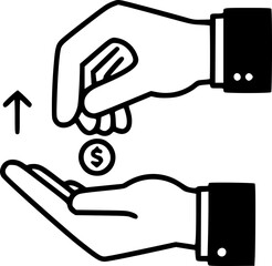  Hands Giving and Receiving Money Icon
