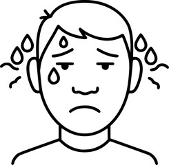 Sweating Man Feeling Hot Icon