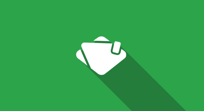 Wallet Icon with Modern Long Shadow on a Fresh Green Background Depicting Financial Security and Digital Transactions that represent secure payment