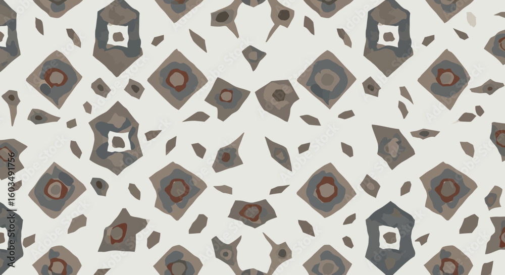 Fototapete rustic diamond repeat pattern with earth-tone palette creating an organic feel and contemporary desi